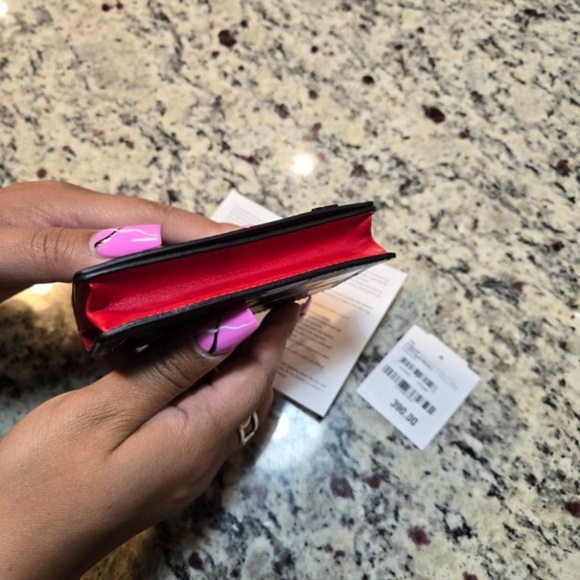 NEW Christian Louboutin Loubeka Croc Embossed Patent Leather Business Card Case - Picture 4 of 9